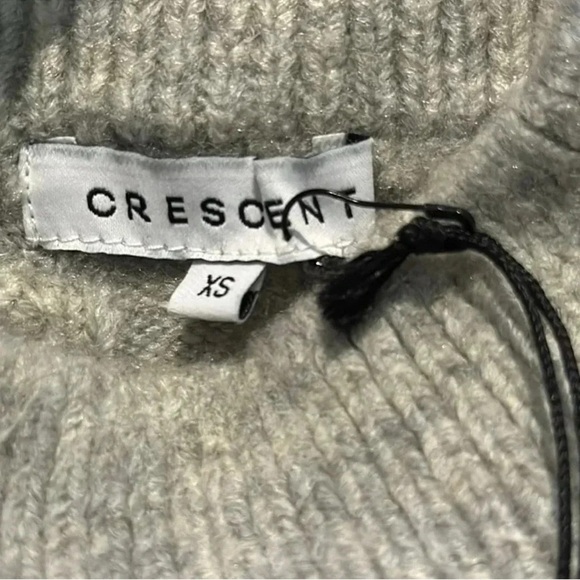 CRESCENT NWT XS Gray Cable Knit Mock Sweater - Picture 6 of 7